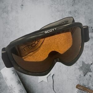 Vintage Scott USA Ski Snowboard Goggles Black Orange Lens 90s Retro Sport Gorp